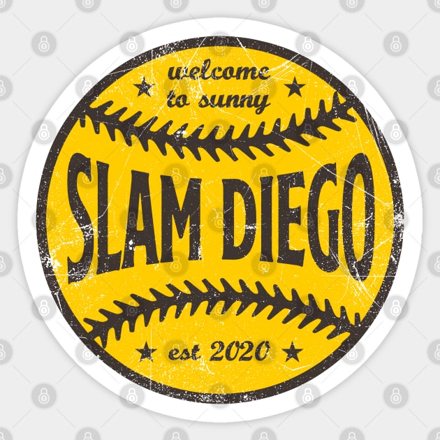 Slam Diego, Retro Ball Sticker by KFig21